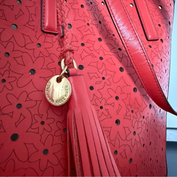 Cole Haan red leather large Natalie tote bag - Picture 2 of 3